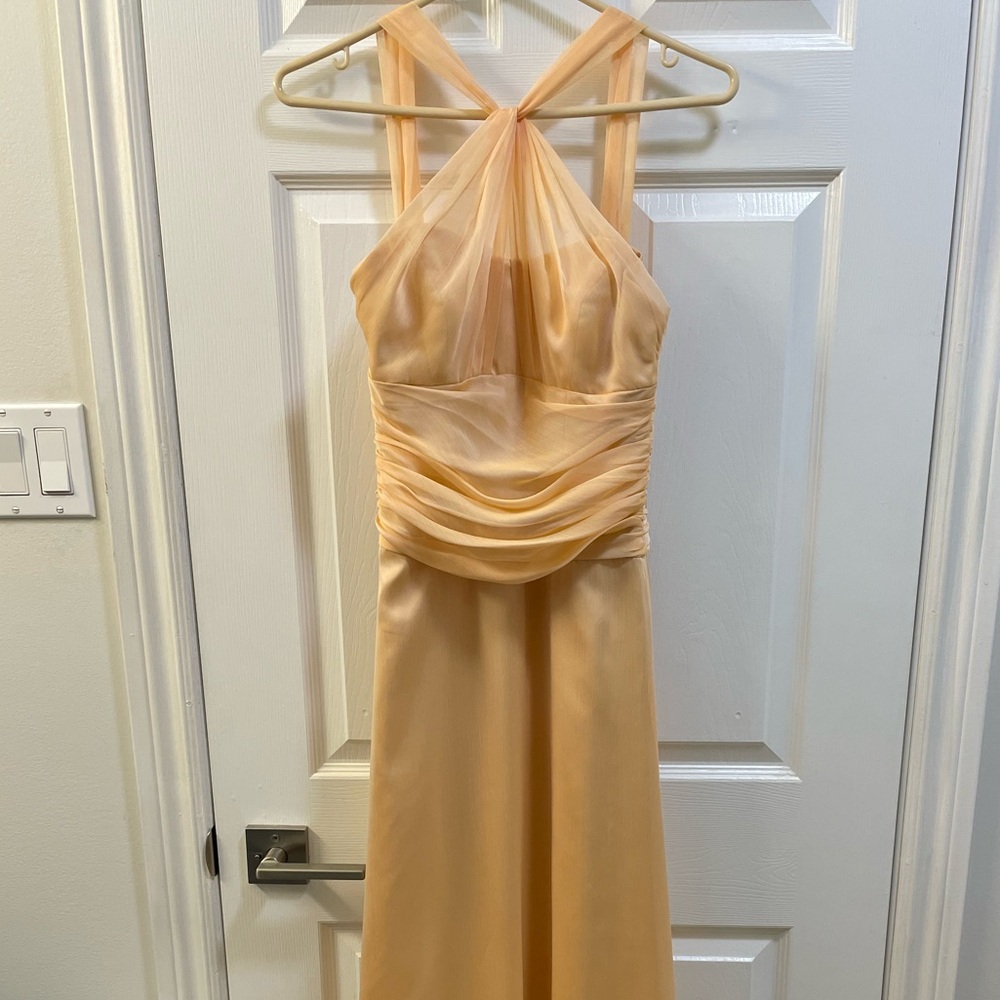 Elegant Peach Bridesmaid Dress